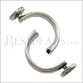 5mm flat CUFF BUTTON clasp ANT SILVER - 5 clasps