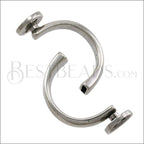 5mm flat CUFF BUTTON clasp ANT SILVER - 5 clasps