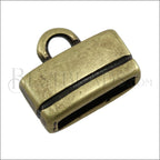 10mm flat RECTANGLE LOOP end ANT BRASS - 10 pcs