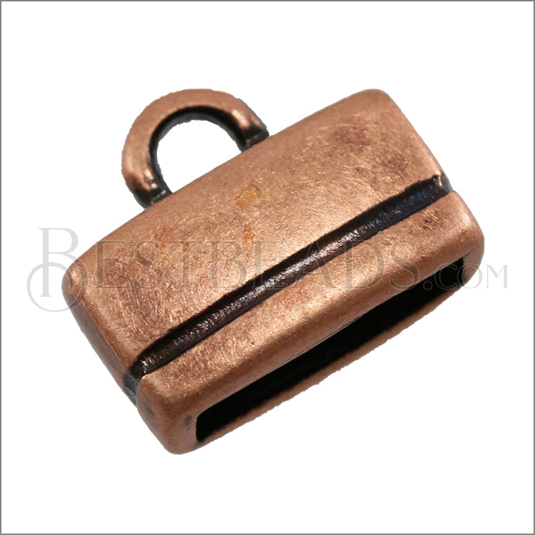 10mm flat RECTANGLE LOOP end ANT COPPER - 10 pcs