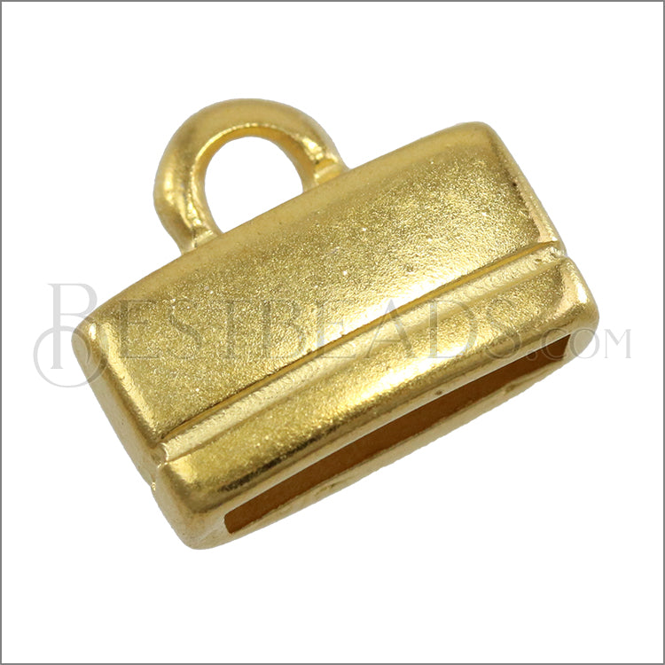 10mm flat RECTANGLE LOOP end SHINY GOLD - 10 pcs