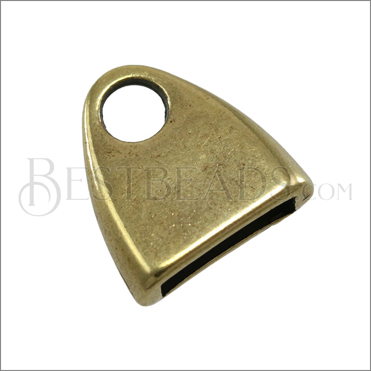 10mm flat TRIANGLE LOOP end ANT BRASS - 10 pcs