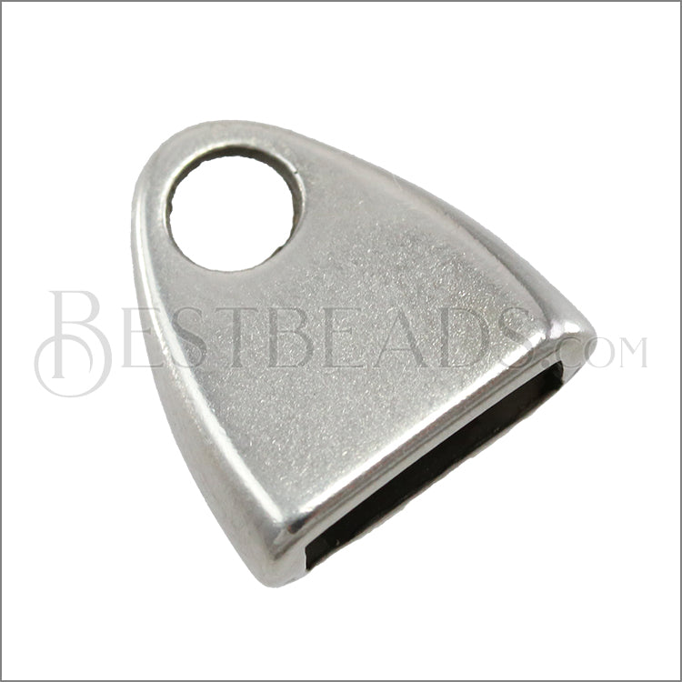 10mm flat TRIANGLE LOOP end ANT SILVER - 10 pcs