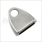 10mm flat TRIANGLE LOOP end ANT SILVER - 10 pcs