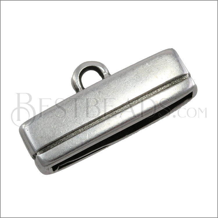 20mm flat RECTANGLE LOOP end ANT SILVER - 10 pcs