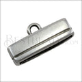 20mm flat RECTANGLE LOOP end ANT SILVER - 10 pcs