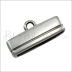 20mm flat RECTANGLE LOOP end ANT SILVER - 10 pcs