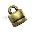 5mm flat SQUARE LOOP end ANT BRASS - 10 pcs