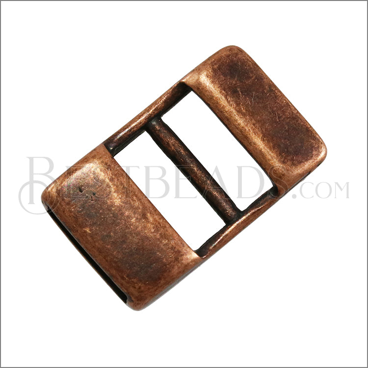 10mm flat ADJUSTABLE clasp ANT COPPER - 10 pcs