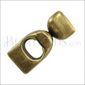 10mm flat KEY HOLE clasp ANT BRASS - 10 clasps