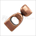 10mm flat KEY HOLE clasp ANT COPPER - 10 clasps