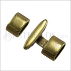 5mm round T BAR clasp ANT BRASS 10 clasps