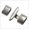 5mm round T BAR clasp ANT SILVER 10 clasps
