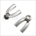 5mm flat WISHBONE DISC clasp ANT SILVER - 10 pcs