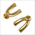 5mm flat WISHBONE DISC clasp SHINY GOLD - 10 pcs
