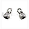 5mm round ROUND LOOP clasp ANT SILVER bag of 10 pcs