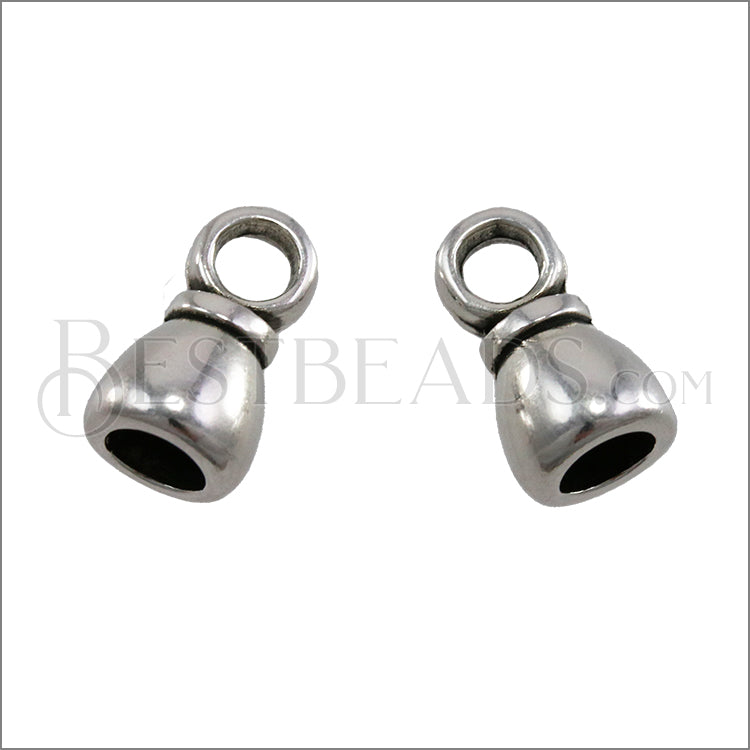 5mm round ROUND LOOP clasp ANT SILVER bag of 10 pcs