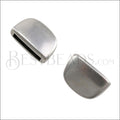 10mm flat PLAIN end cap ANT SILVER - 10 pcs