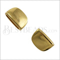 10mm flat PLAIN end cap SHINY GOLD - 10 pcs