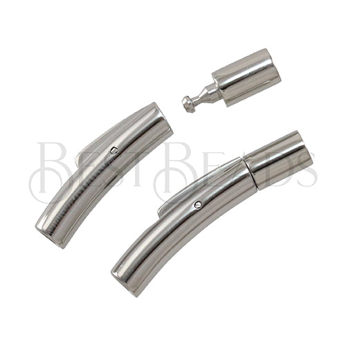 3mm SMOOTH Integral clasp ANT SILVER - 5pcs