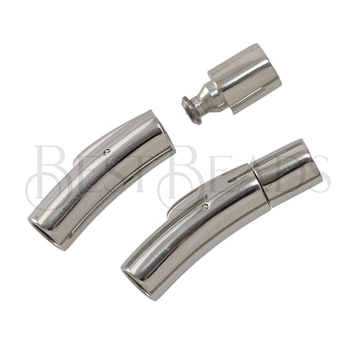 5mm SMOOTH Integral clasp ANT SILVER - 5pcs