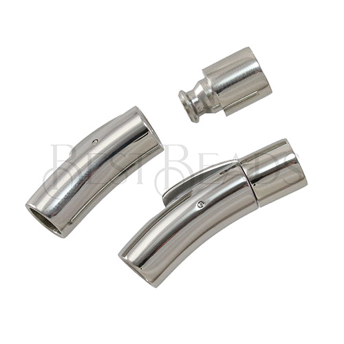 6mm SMOOTH Integral clasp ANT SILVER - 5pcs