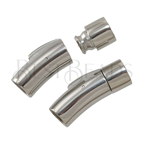 8mm SMOOTH Integral clasp ANT SILVER - 5pcs