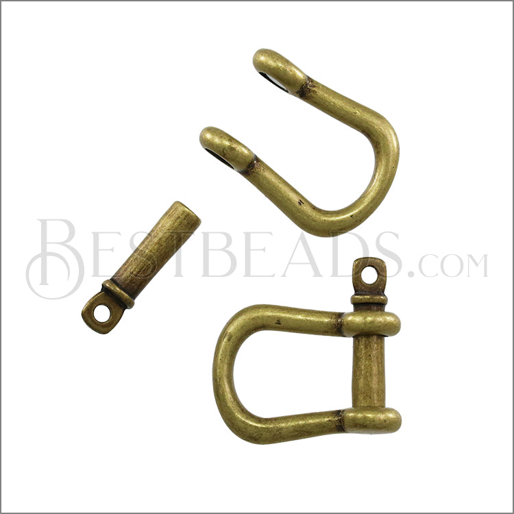 Multi SHACKLE PIN magnetic clasp ANTIQUE BRASS - 10 clasps