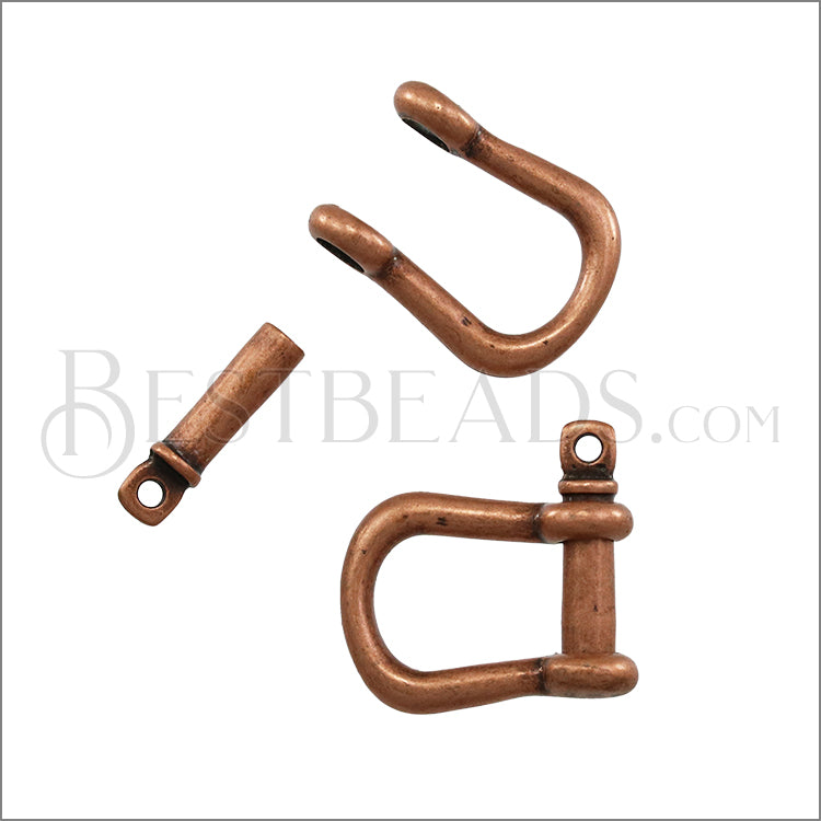 Multi SHACKLE PIN magnetic clasp ANTIQUE COPPER - 10 clasps