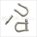 Multi SHACKLE PIN magnetic clasp ANTIQUE SILVER - 10 clasps