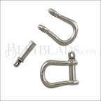 Multi SHACKLE PIN magnetic clasp ANTIQUE SILVER - 10 clasps