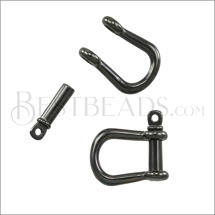 Multi SHACKLE PIN magnetic clasp GUNMETAL - 10 clasps