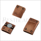 10mm flat RIVET magnetic clasp ANT COPPER - 10 clasps