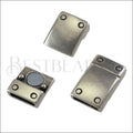 10mm flat RIVET magnetic clasp ANT SILVER - 10 clasps