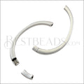3mm flat TOP CUFF magnetic clasp ANT SILVER - 5 pcs