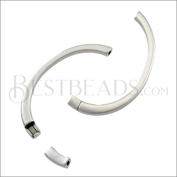 3mm flat TOP CUFF magnetic clasp ANT SILVER - 5 pcs