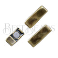 5mm flat RIPPLED magnetic clasp ANTIQUE BRASS - 10 clasps