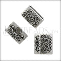 20mm flat BAROQUE magnetic clasp ANTIQUE SILVER - 5 clasps