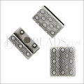 20mm flat BOHEMIAN magnetic clasp ANTIQUE SILVER - 5 clasps