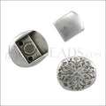 10mm flat BAROQUE magnetic clasp ANTIQUE SILVER - 10 pcs