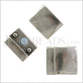 20mm flat RECTANGLE magnetic clasp ANT SILVER - 5 clasps