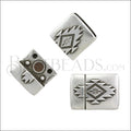 15mm flat SOUTHWESTERN magnetic clasp ANT SILVER - 5 clasps