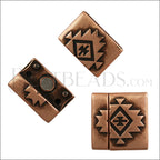 20mm flat SOUTHWESTERN magnetic clasp ANT COPPER - 5 clasps