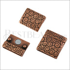 20mm flat SWIRL magnetic clasp ANT COPPER - 5 clasps