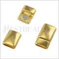 10mm flat ROUNDED magnetic clasp GOLD - 5 clasps
