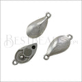 Small LOOP MUSSEL SHELL magnetic clasp ANT SILVER - 10 clasps