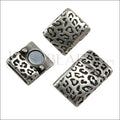 10mm flat LEOPARD magnetic clasp ANT SILVER - 10 pcs