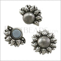 5mm flat DETAILED SUNFLOWER magnetic clasp ANT SILVER - 10 pcs