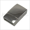 10mm flat SHINY RECTANGLE magnetic clasp ANT SILVER - 10 clasps