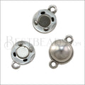 10mm BALL BEADING magnetic clasp ANT SILVER - 10 clasps